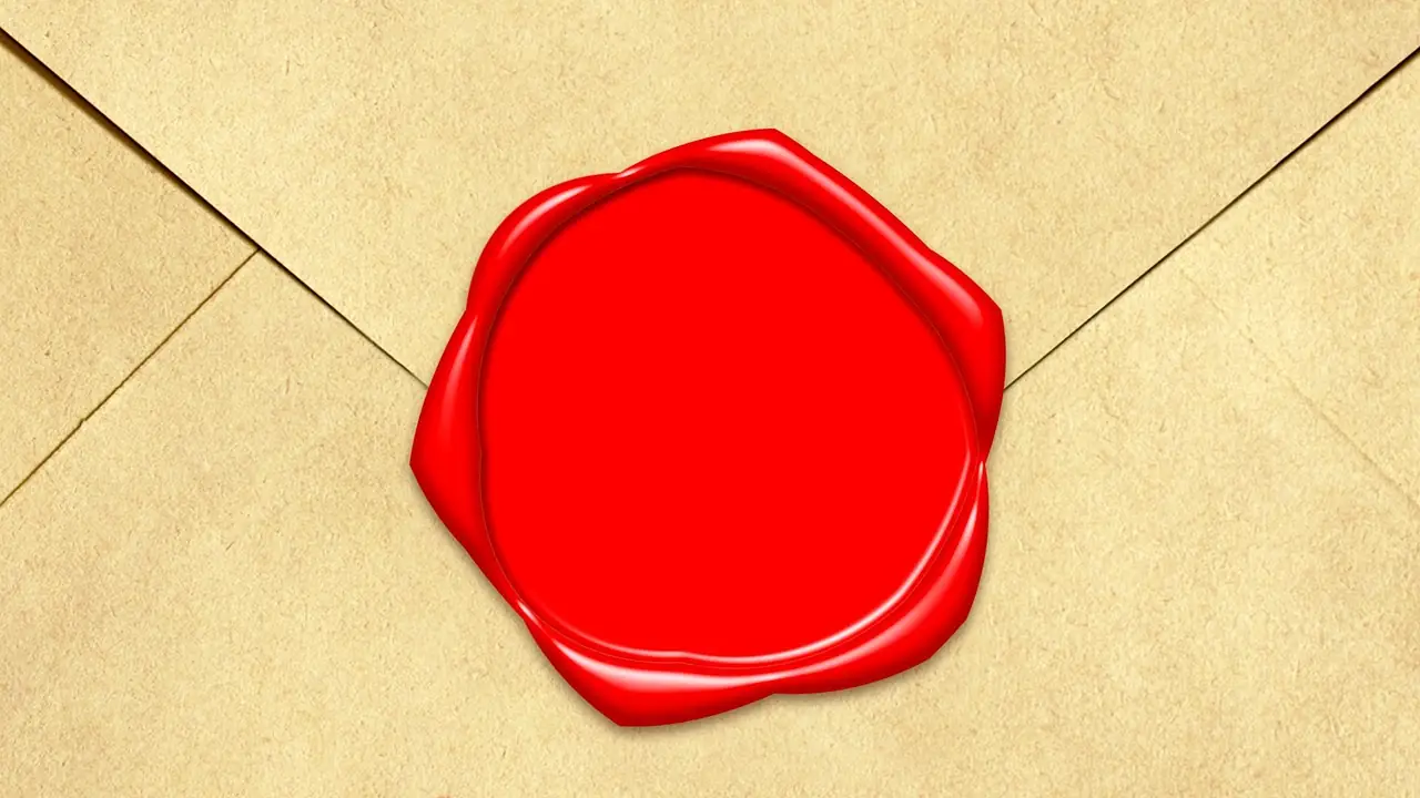 Envelope closed with a red wax seal